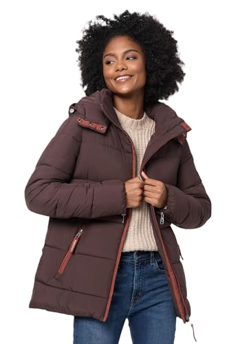 Navahoo Winterjacke Damen Stepp Winter Jacke Steppjacke gefüttert B973 [B973-Wattewolk-D-Choco-Gr.L] von Navahoo