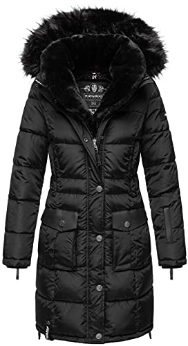 Navahoo warme Damen Winter Jacke Winterjacke Parka Stepp Mantel lang B871 [B871-Sinj-Schwarz-Gr.XL] von Navahoo