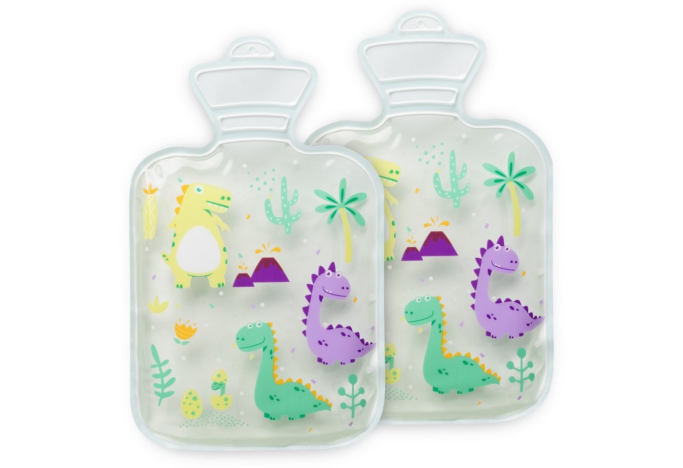 Navaris Wärmflasche Kinder Kühlkissen Wärmekissen 2 teilig - 2x Dinosaurier, (1-tlg) von Navaris