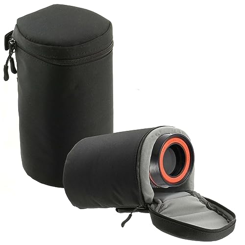 Navitech Schwarz Wasserdicht Kameraobjektiv Schutzhülle Tasche - Kompatibel Mit Dem Samyang MF 85mm f/1.4 Lens von Navitech
