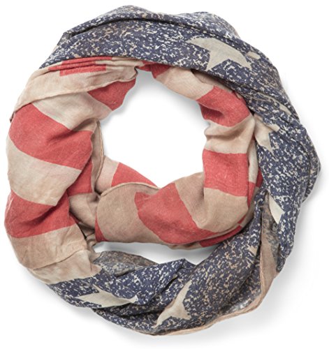 NavyBlu® weicher Loop Schal Schlauchschal Rundschal vintage USA Flagge Design beige A49 von NavyBlu