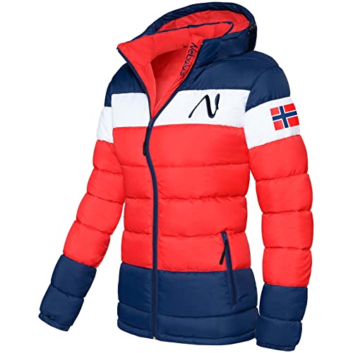 Nebulus Damen Jacke MIXUP, warme Outdoorjacke, praktische & vielseitige Übergangs- & Winterjacke, rot-blau - S/36 von Nebulus