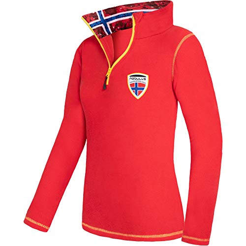 Nebulus Damen Pullover NARDY, Warmer Fleecepullover, Pulli aus Fleece mit Half Zip Reißverschluss, rot - L/40 von Nebulus