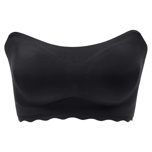 Necalisi Bandeau BH Damen Schwarz Atmungsaktive Nahtlose Tube Top Trägerlosen Bandeau-BH Bequeme Unterwäsche BHS für Frauen Ohne Buegel Damen-BHS 110 B Necalisi Bandeau BH Damen Schwarz Atmungsaktive Nahtlose Tube Top Trägerlosen Bandeau-BH Bequeme Unterwäsche BHS für Frauen Ohne Buegel Damen-BHS 110 B von Necalisi