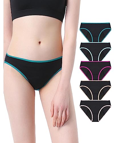 Neione Periodenunterschwäsche Damen Menstruationsunterwäsche Perioden Brazilian Unterwäsch Menstruation Unterhosen Große Größen 5er Pack Schwarz 4XL von Neione