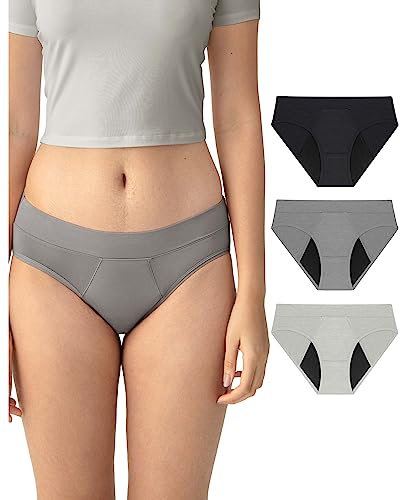 Neione Periodenunterschwäsche Mittlere Blutung Menstruation Postpartum Hipster Perioden Unterwäsche Periodenslip Damen Unterhosen Panty 3 Pack Zen XL von Neione