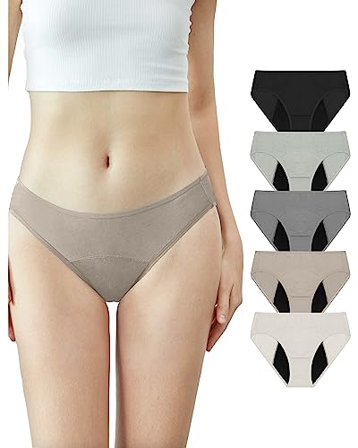 Neione Perioden Unterwäsche Mittlere Blutung Periodenunterschwäsche Damen Menstruation Unterhosen Postpartum Panty Women Bikinislip 5er Pack Satori M von Neione