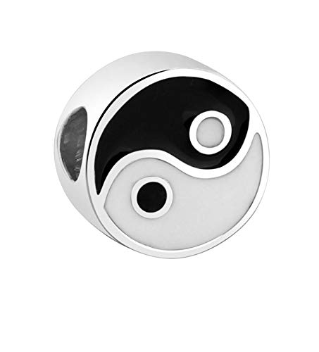 Nenalina Bead Anhänger Yin und Yang 925er Sterling Silber | Charm Bead kompatibel für alle gängigen Träger Armbänder und Ketten | 717537-001 von Nenalina