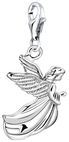 Nenalina Engel, Schutzengel Karabiner Charm Anhänger für Bettelarmband aus 925 Sterling Silber 713190-000 von Nenalina