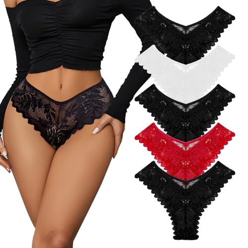 Neteson 5Er Spitze Strings Tangas Damen Set Niedrige Taille Sexy Thongs Slips Unterhosen Frauen Nahtlose Unterwäsche Unsichtbarer Tangas Dessous Bikini Pantys Neteson 5Er Spitze Strings Tangas Damen Set Niedrige Taille Sexy Thongs Slips Unterhosen Frauen Nahtlose Unterwäsche Unsichtbarer Tangas Dessous Bikini Pantys von Neteson