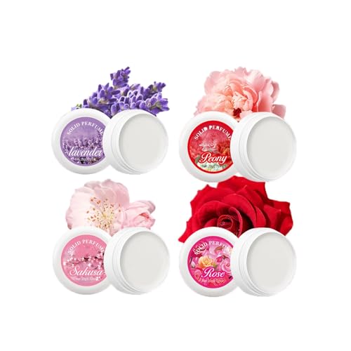 4PCS festes Parfüm für Frauen, tragbare Parfüms für Frauendüfte, natürlicher Blumenduft, tragbares Taschenbalsam-Parfüm, perfekt für Reisen, lang anhaltende Düfte, nicht klebende Formel 4PCS festes Parfüm für Frauen, tragbare Parfüms für Frauendüfte, natürlicher Blumenduft, tragbares Taschenbalsam-Parfüm, perfekt für Reisen, lang anhaltende Düfte, nicht klebende Formel von New Cover