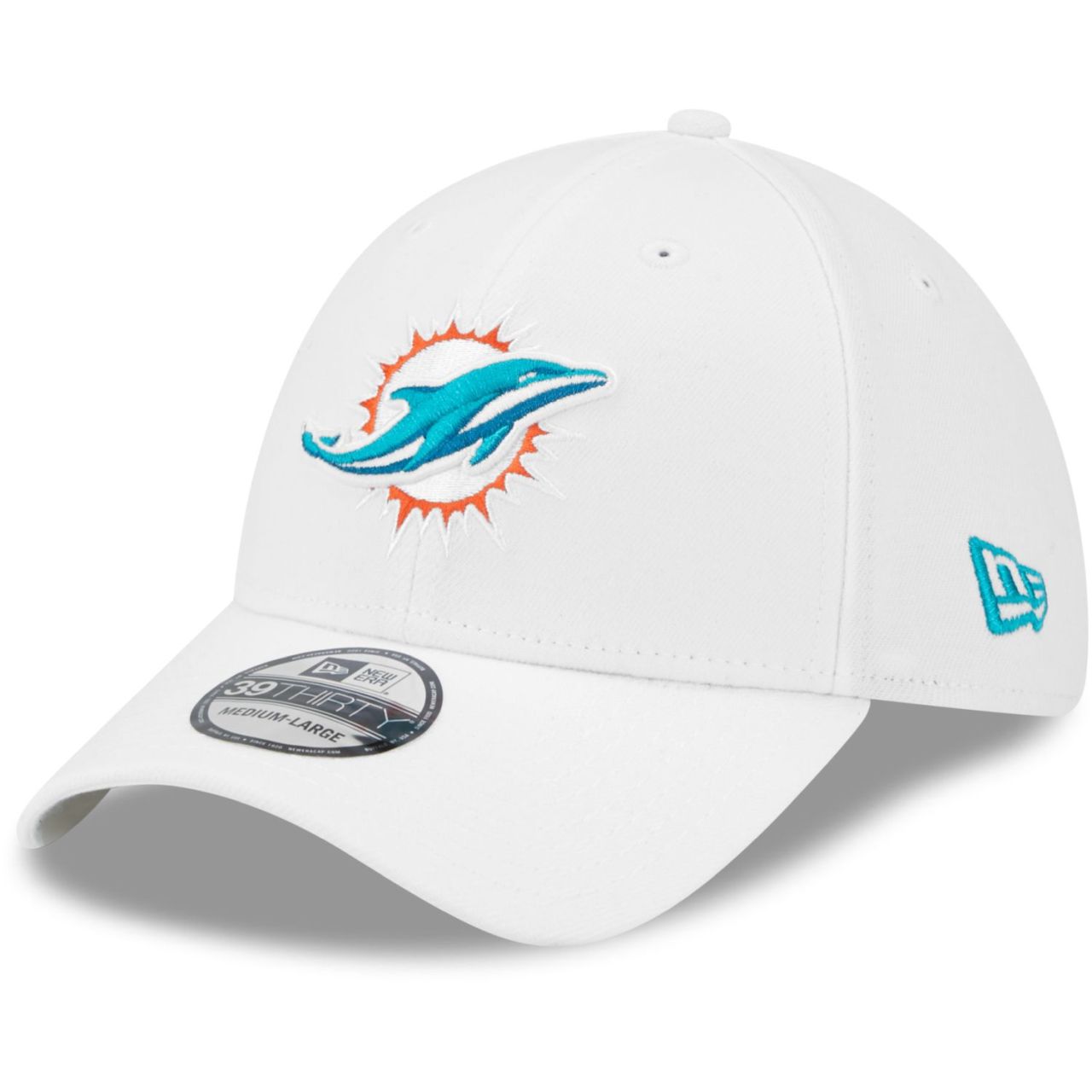 New Era 39Thirty Stretch Cap - NFL Miami Dolphins weiß von New Era