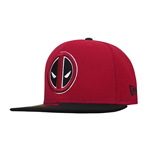 New Era Deadpool Symbol Red & Black 59Fifty angepasster Hut - Rot - 7 1/4 Einbau von New Era