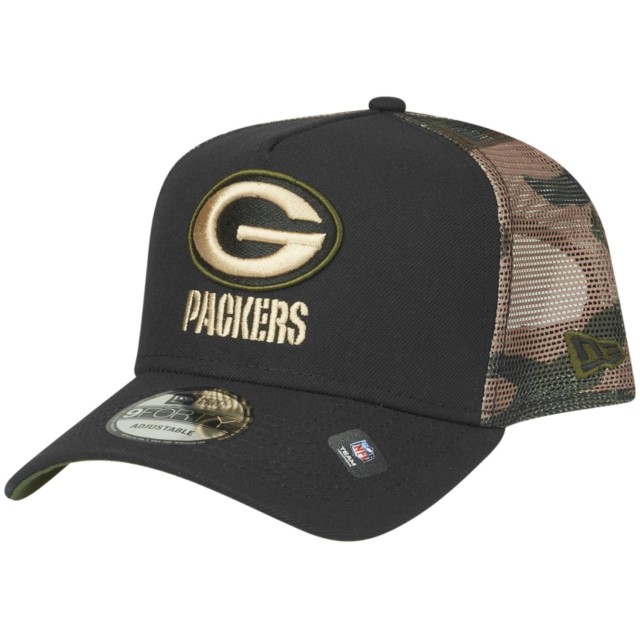 New Era Snapback Trucker Cap - Green Bay Packers wood camo von New Era