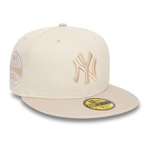 New Era White Crown 59FIFTY Cap New York Yankees BEIGE | Größe 7 1/8 | 57cm von New Era