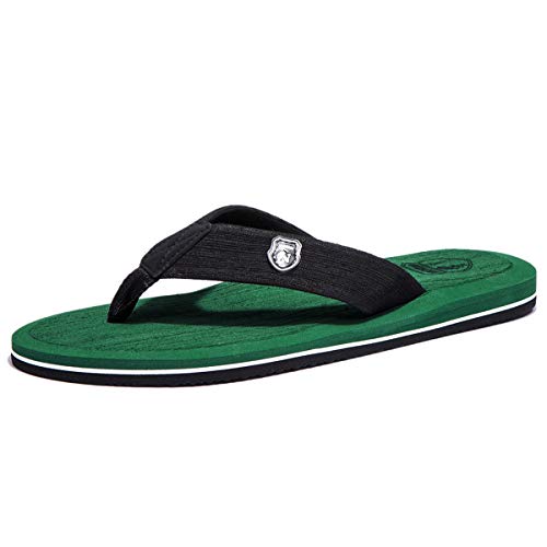 NewDenBer Herren Flip Flops Surfen Zehentrenner Beach Pool Sandalen (49 EU, Grün) von NewDenBer