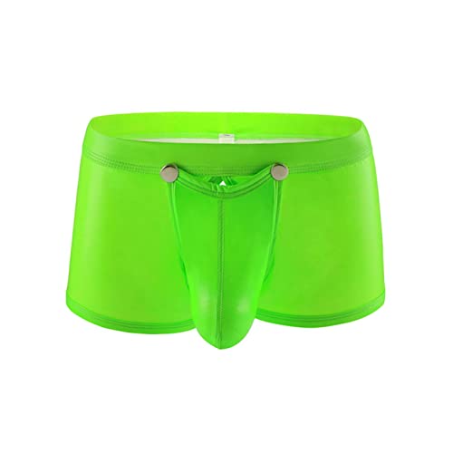 NewAnna Boxershorts Herren - Unterhosen Jockstrap String Ouvert Metallic Glitzer Wetlook Dessous Slips Unterwäsche Männer Sport G-String Höschen Thongs Bulge Pouch Underhose, Y-12 Grün, L von Newanna