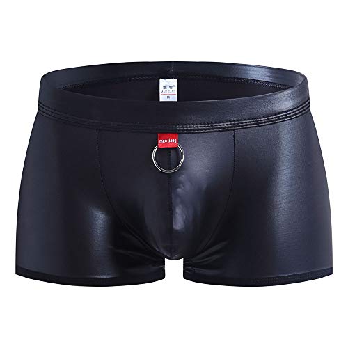 Newanna Unterhosen Herren Jockstrap String Ouvert Metallic Glitzer Wetlook Dessous Erotik Slips Unterwäsche Männer Boxershorts Sport G-String Sexy Höschen Thongs Low-Rise Bulge Pou Y-13 Schwarz von Newanna