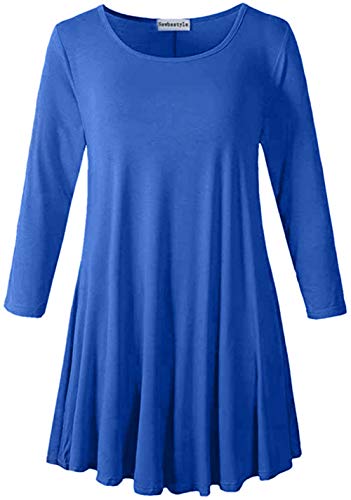 Newbestyle Damen Sommer T-Shirts 3/4 Ärmel Asymmetrisch Tunika Bluse Tops von Newbestyle