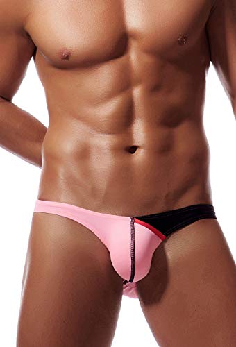 Newsywell Herren Eisseide Bikini Bulge Pouch Micro Männer Niedrige Taille Briefs Unterwäsche Pink X-Large von Newsywell