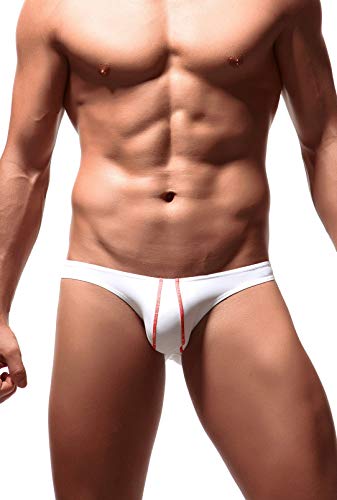 Newsywell Herren Eisseide Bikini Fashion Male Elastische Niedrige Taille Briefs Pouch Unterwäsche Weiß Groß von Newsywell