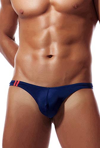 Newsywell Herren Eisseide Tanga Bikinis Niedrige Taille Leichte Elastische Slips Männer 1-Packung Unterwäsche T-Rücken Königsblau XX-Large von Newsywell