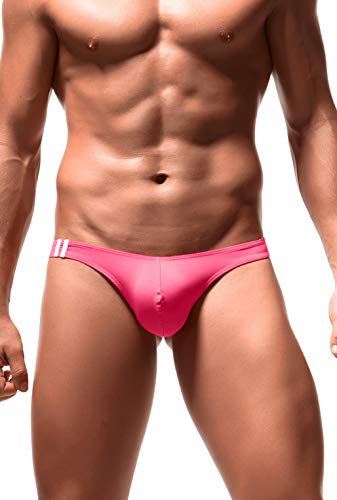 Newsywell Herren Elastan Tanga Bikinis Bulge Pouch String Micro Männer Niedrige Taille Briefs 1-Packung Unterwäsche Pink X-Large von Newsywell