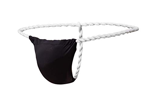 Newsywell Herren Micro Eisseide Tanga Male String Ice Silk Bikinis Elastische Niedrige Taille Briefs 1-Packung Unterwäsche Schwarz XX-Large von Newsywell