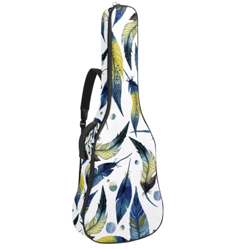 Niaocpwy Abstrakte handgezeichnete braune Spindel-Gitarrentasche, gepolsterte Akustikgitarre, Gigbag für E-Bass, Konzertgitarre, Mehrfarbig 06, 42.9x16.9x4.7 in, Taschen-Organizer von Niaocpwy