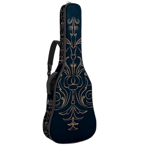 Niaocpwy Akustikgitarre Gigbag 40 41 42 Zoll Gitarrenkoffer für E-Bass Klassikgitarre Blau Winter Trees Rahmen, Mehrfarbig 07, 42.9x16.9x4.7 in, Taschen-Organizer von Niaocpwy