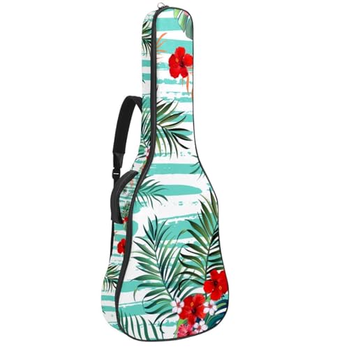 Niaocpwy Akustikgitarre Gigbag 40 41 42 Zoll Gitarrentasche für E-Bass Klassikgitarre, Tropische Palme, Mehrfarbig 10, 42.9x16.9x4.7 in, Taschen-Organizer von Niaocpwy