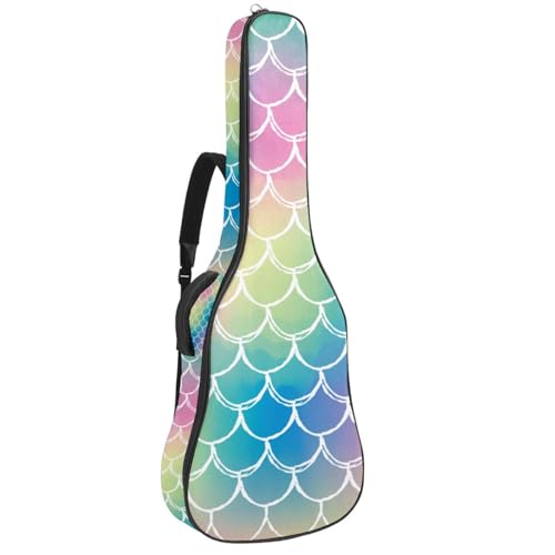 Niaocpwy Akustikgitarre Gigbag 40 41 42 Zoll Gitarrentasche für E-Bass Klassikgitarre, Vintage Blumen Drache, Mehrfarbig 06, 42.9x16.9x4.7 in, Taschen-Organizer von Niaocpwy