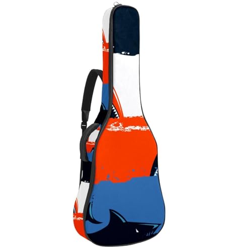 Niaocpwy Blue Anchors Gitarrentasche für Akustikgitarre, nahtlos, volle Größe, gepolstert, Gigbag für E-Bass, Konzertgitarre, Multicolor 08, 42.9x16.9x4.7 in, Taschen-Organizer von Niaocpwy