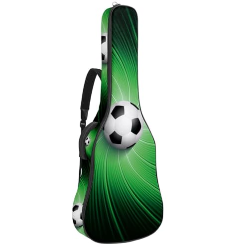 Niaocpwy Football Green Light Line Gitarrentasche in voller Größe, gepolsterte Tasche für Akustikgitarre, Gigbag für E-Bass, Konzertgitarre, Multicolor 01, 42.9x16.9x4.7 in, Taschen-Organizer von Niaocpwy