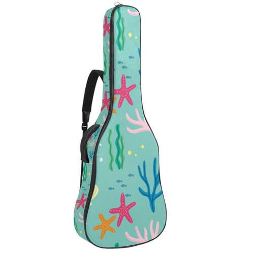 Niaocpwy Gitarren-Gigbag 1 cm dicke Polsterung, wasserdichte Gitarrentasche für E-Bass, Konzertgitarre, Multicolor 08, 42.9x16.9x4.7 in, Taschen-Organizer von Niaocpwy