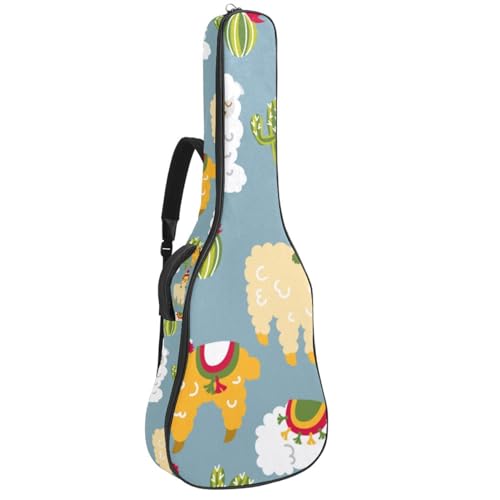 Niaocpwy Gitarrentasche für Akustikgitarre, 101,6 cm, 104,4 cm, 106,7 cm, für E-Bass, klassische Gitarre, Aquarell bemalt, kleine Gänseblümchen, Mehrfarbig 09, 42.9x16.9x4.7 in, Taschen-Organizer von Niaocpwy