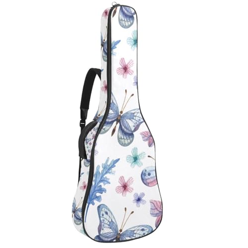 Niaocpwy Gitarrentasche für Akustikgitarre, 101,6 cm, 104,7 cm, 106,7 cm, für E-Bass, klassische Gitarre, buntes handgezeichnetes Zitronenmuster, Mehrfarbig 07, 42.9x16.9x4.7 in, Taschen-Organizer von Niaocpwy