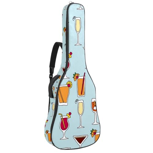 Niaocpwy Gitarrentasche mit Winter-Hirsch-Muster, gepolsterte Tasche für Akustikgitarre, Gigbag für E-Bass, Konzertgitarre, Mehrfarbig 07, 42.9x16.9x4.7 in, Taschen-Organizer von Niaocpwy