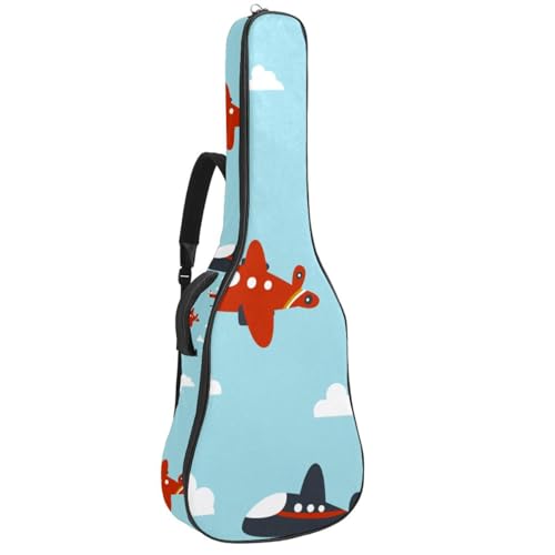 Niaocpwy Gitarrentasche mit buntem ästhetischem Blumenmuster, gepolsterte Tasche für Akustikgitarre, Gigbag für E-Bass, Konzertgitarre, Mehrfarbig 06, 42.9x16.9x4.7 in, Taschen-Organizer von Niaocpwy