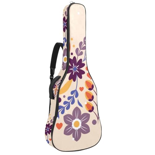 Niaocpwy Tasche für Akustikgitarre, wasserdicht, mit verstellbarem Schultergurt und Taschen, Aquarellfarben, Follow Your Heart, Multicolor 08, 42.9x16.9x4.7 in, Taschen-Organizer von Niaocpwy