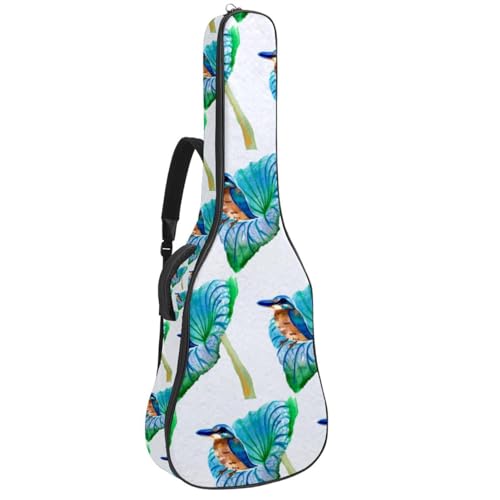 Niaocpwy Tasche für Akustikgitarre, wasserdicht, mit verstellbarem Schultergurt und Taschen, abstraktes Herzmuster, nahtloses Muster, Mehrfarbig 10, 42.9x16.9x4.7 in, Taschen-Organizer von Niaocpwy