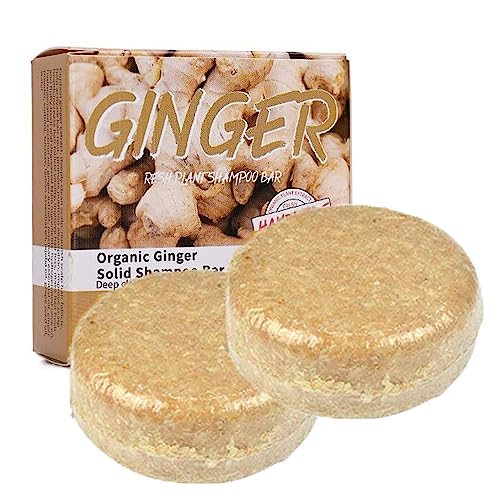 Oveallgo Ingwer Hair Growth Shampoo Bar, Ingwer Hair Regrowth Shampoo Bar, Ingwer Shampoo Für Haarwachstum, Fördert Haarwachstum Ingwer Shampoo Bar Für Frauen Männer (2PC) von Niblido