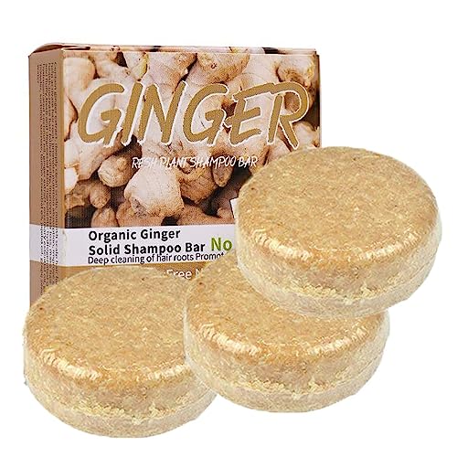 Oveallgo Ingwer Hair Growth Shampoo Bar, Ingwer Hair Regrowth Shampoo Bar, Ingwer Shampoo Für Haarwachstum, Fördert Haarwachstum Ingwer Shampoo Bar Für Frauen Männer (3PC) von Niblido