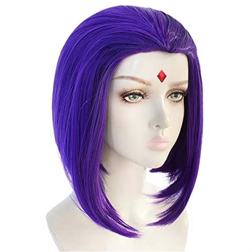 NiceLisa Kurzes Purple Glattes Perücke Rachel Roth Raven Faye Valentine Halloween Anime Cosplay Kostüm Perücke von NiceLisa