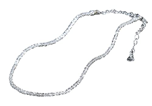 NicoWerk Damen Fußkettchen Silber Schlicht aus 925 Sterling Silber Glänzend Edel Funkelnd Elegant Glitzernd SFK127 von NicoWerk