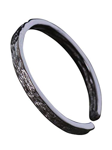 NicoWerk Damen Silberring Bandring aus 925 Sterling Silber Schlicht Schmal Schwarz mit Struktur Verstellbar Offen SRI619 NicoWerk Damen Silberring Bandring aus 925 Sterling Silber Schlicht Schmal Schwarz mit Struktur Verstellbar Offen SRI619 von NicoWerk