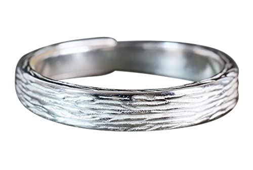 NicoWerk Damen Silberring Borke aus 925 Sterling Silber Gefräst Schlicht Schmal Bandring Eismatt Baumrinde mit Struktur Verstellbar Offen SRI673 NicoWerk Damen Silberring Borke aus 925 Sterling Silber Gefräst Schlicht Schmal Bandring Eismatt Baumrinde mit Struktur Verstellbar Offen SRI673 von NicoWerk