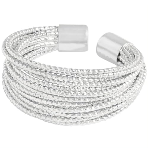 NicoWerk Ring Silber 925 Damen – Breiter, eleganter Silberring Damen 925 Silber mit Struktur, gewickelt, Schmuck für Frauen, verstellbar - SRI1004 NicoWerk Ring Silber 925 Damen – Breiter, eleganter Silberring Damen 925 Silber mit Struktur, gewickelt, Schmuck für Frauen, verstellbar - SRI1004 von NicoWerk
