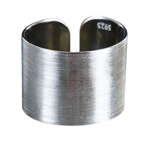 NicoWerk Damen Silberring Breit aus 925 Sterling Silber Bandring Schlicht Gebürstet Eklatant Mattiert Verstellbar Offen SRI743 NicoWerk Damen Silberring Breit aus 925 Sterling Silber Bandring Schlicht Gebürstet Eklatant Mattiert Verstellbar Offen SRI743 von NicoWerk