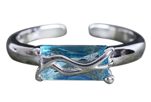 NicoWerk Damen Silberring Edel aus 925 Sterling Silber Schlicht mit Stein Blau Elegant Zirkonia Verstellbar Offen SRI765 NicoWerk Damen Silberring Edel aus 925 Sterling Silber Schlicht mit Stein Blau Elegant Zirkonia Verstellbar Offen SRI765 von NicoWerk